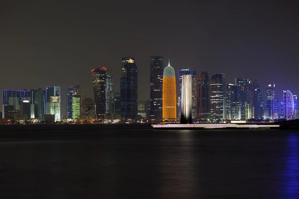Doha skyline at night