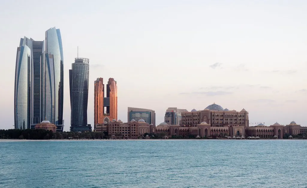 Abu Dhabi waterfront with Etihad Towers