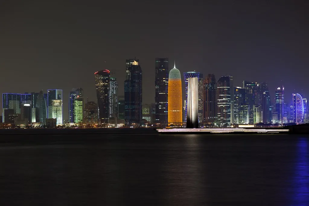 Doha skyline at night