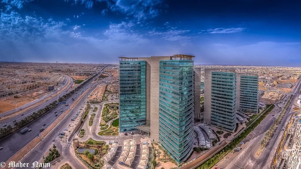 Office towers and highways in Riyadh
