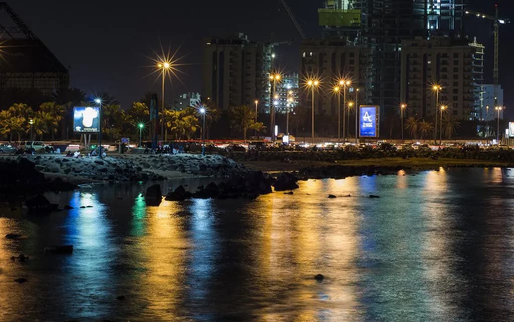 Jeddah waterfront at night